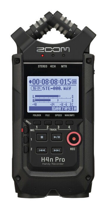 Zoom H4n Pro All Black Handy Recorder, Black