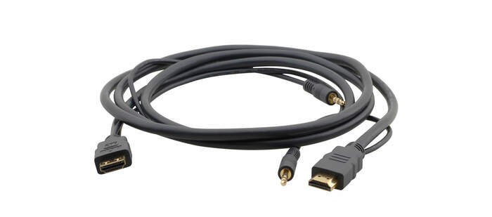 Kramer C-MHMA/MHMA-3 Cable HDMI To HDMI With Ethernet Plus Audio 3.5mm (3')