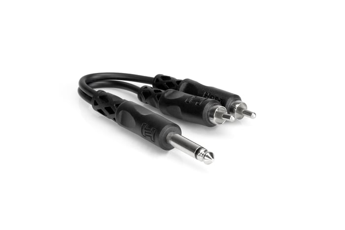 Hosa YPR-124 6" 1/4" TS To Dual RCA Audio Y-Cable