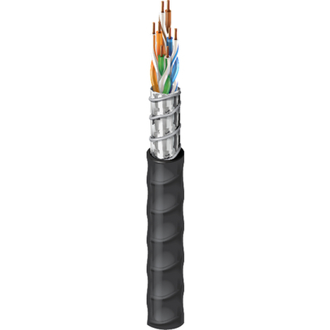 Belden 2183P-1000 1000' 4-Pair 23 AWG Media Cable, Black