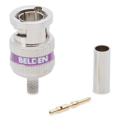 Belden 4855RBUHD3-50 12 GHz UHD BNC 3-Piece Crimp Connector, Violet