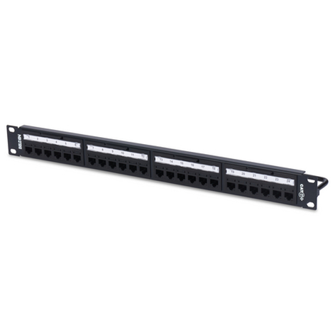 Belden RV6PPF1U24BK REVConnect CAT6+ Patch Panel, Flat, 24-Port, 1U