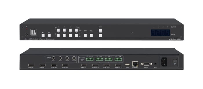 Kramer VS-44H2A 4K HDR HDCP 2.2 HDMI 2.0 Matrix Switcher With Audio De-embed