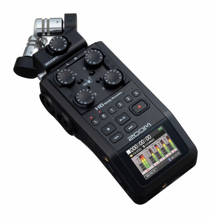 Zoom H6 All Black Handy Recorder, Black