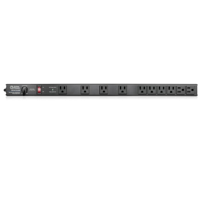 Atlas IED AP-2410-20S 14" 10-Outlet Rackmountable Power Strip, 20A