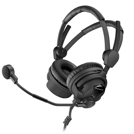 Sennheiser HMD 26-II-600-X3K1 Dual-Ear Boomset With 600 Ohm Stereo Impedance And Hypercardioid Dynamic Mic, Plus XLR-3 Connector And 1/4" (6.3mm) Jack Plug Copper Cable