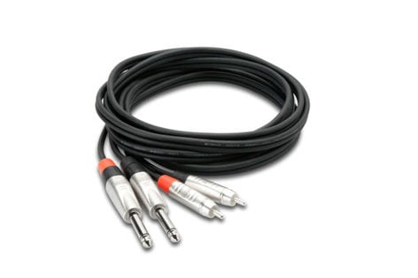 Hosa HPR-005X2 5' Pro Series Dual 1/4" TS To Dual RCA Audio Cable