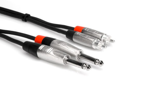 Hosa HPR-005X2 5' Pro Series Dual 1/4" TS To Dual RCA Audio Cable