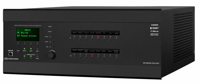 Crestron DM-MD8X8-CPU3-RPS 8x8 Digital Media Switcher With Redundant Power Supply