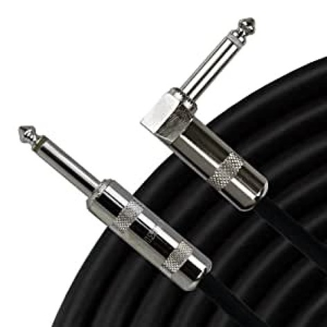 Pro Co SEGL-15 15' Stagemaster 1/4" TS Cable With 1 Right Angle Connector R