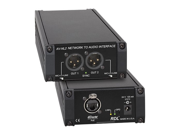 RDL AV-NL2 2-Output Network To Audio Interface