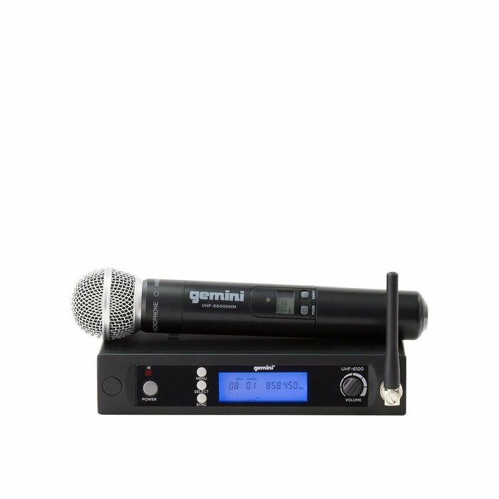 Gemini UHF-6100M Single Channel Wireless UHF PLL System - Handheld