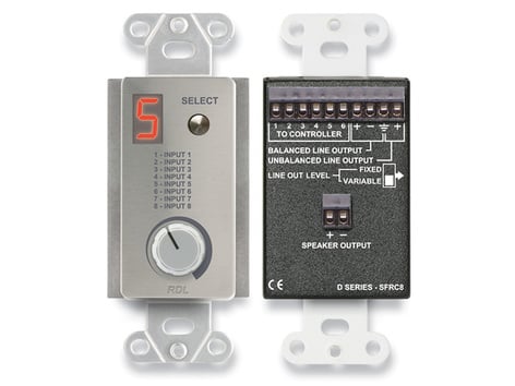 RDL DS-SFRC8 Room Control Station For SourceFlex Distributed Audio System