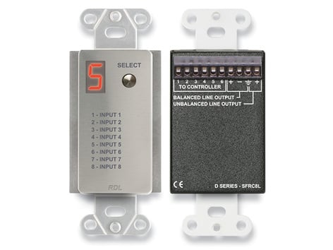RDL DS-SFRC8L Audio Selector For Source Flex Distributed Audio
