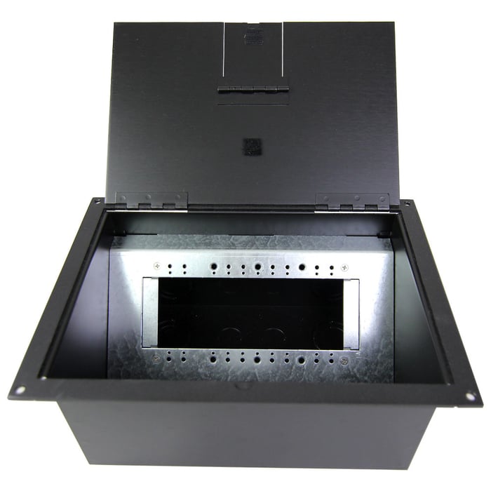 FSR FL-1550-BLK 4-Gang Stage Floor Box, Black