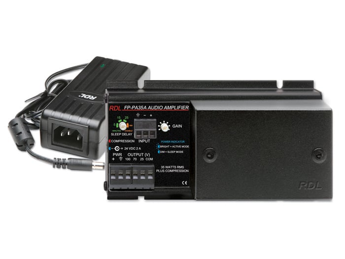 RDL FP-PA35A 35W Audio Amplifier, 25V, 70V, 100V With Power Supply