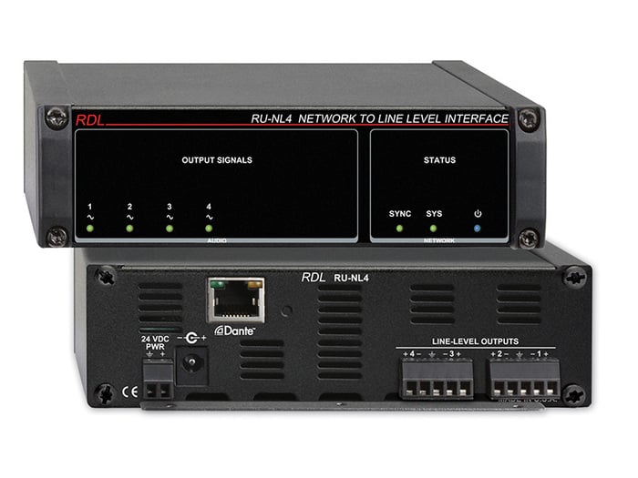 RDL RU-NL4 Network To Line Level Interface, 4 Outputs