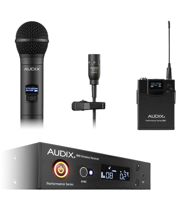 Audix AP41OM2L10A 40 Series Single-Channel Wireless System With B60 Beltpack, ADX10 Lavalier, And H60 OM2 Handheld