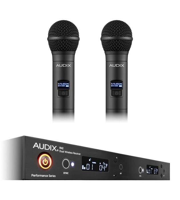 Audix AP42 OM2 Wireless Microphone System With Two Handheld Transmitters
