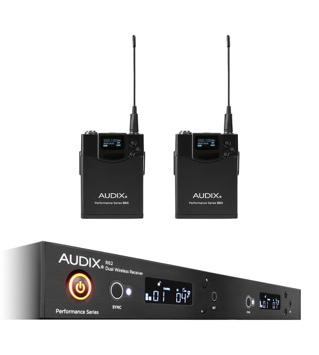 Audix AP62BP 60 Series Dual-Channel Wireless System With 2 B60 Bodypacks