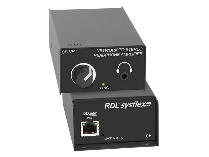 RDL SF-NH1 Network To Stereo Headphone Amplifier, Dante
