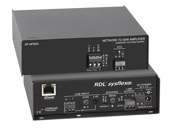 RDL SF-NP50A Dante To 50W Mono Power Amplifier