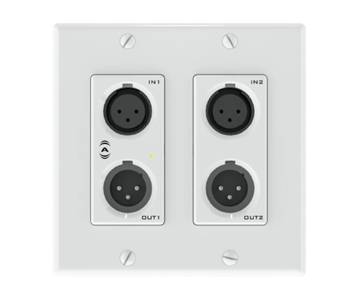 Attero Tech unDX2IO+ 4x2 Channel 2 Gang US Wall Plate W/XLR, Phoenix I/O, PoE