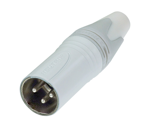 Neutrik NC3MXX-WT XX-Series 3-Pin XLR-M Cable Connector, White/Silver