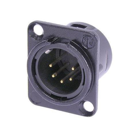 Neutrik NC5MD-L-BAG-1 Receptacle DL1 Series 5 Pin Male - Solder Cups- Black/silver