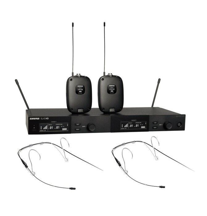 Shure SLXD14D/DH5-MTQG-G58 Dual WIreless System With Two Bodypacks And Two Headset Mics