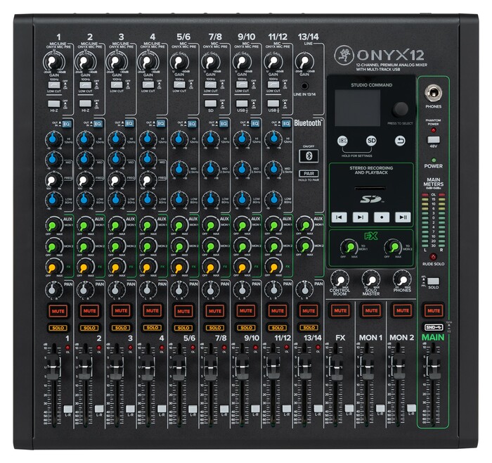 Mackie ONYX12 12-Channel Premium Analog Mixer With Multi-Track USB