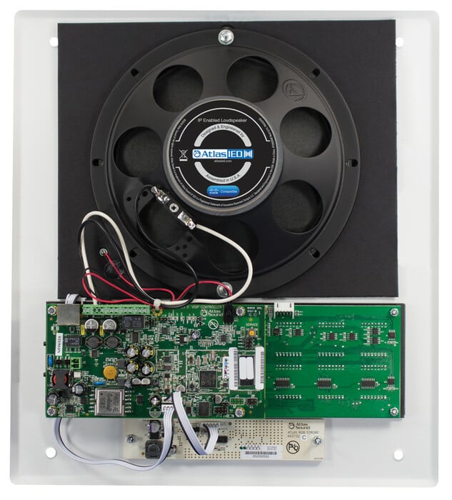 Atlas IED IP-8SCMF 8" In-Wall PoE+ IP Endpoint Speaker, Mic, LED Display, Flash