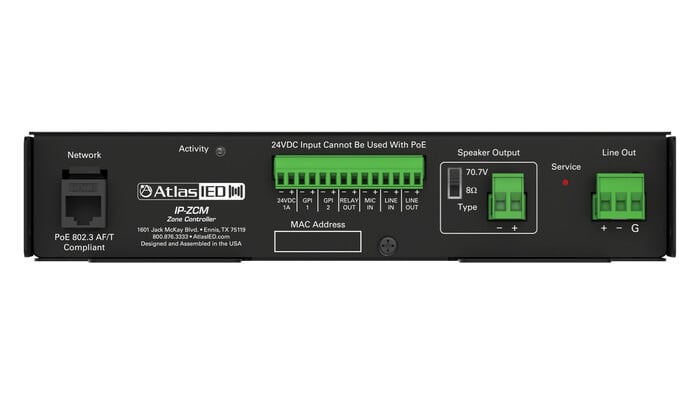 Atlas IED IP-ZCM2RMK Two PoE+ IP-to-Analog Gateways, Amplifier Plus Rackmount Kit