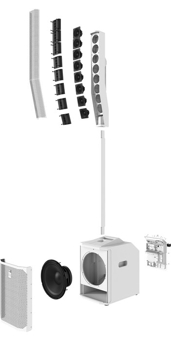 Electro-Voice Evolve 50M KW Portable Column Array Kit With Sub And Pole, White