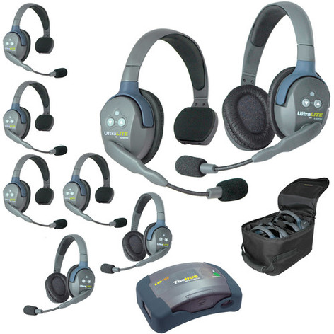 Eartec Co HUB853 Eartec UltraLITE/HUB Full Duplex Wireless Intercom System W/ 8 Headsets
