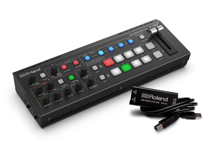 Roland Professional A/V V-1HD+ STR Compact Pro HD Switcher With UVC-01 HDMI To USB 3.0 Encoder