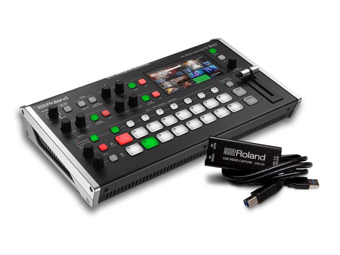 Roland Professional A/V V-8HD STR 8-Channel HD Switcher With UVC-01 HDMI To USB 3.0 Encoder