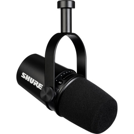 Shure MV7 Basic Bundle Podcast Microphone And Desktop Mic Stand