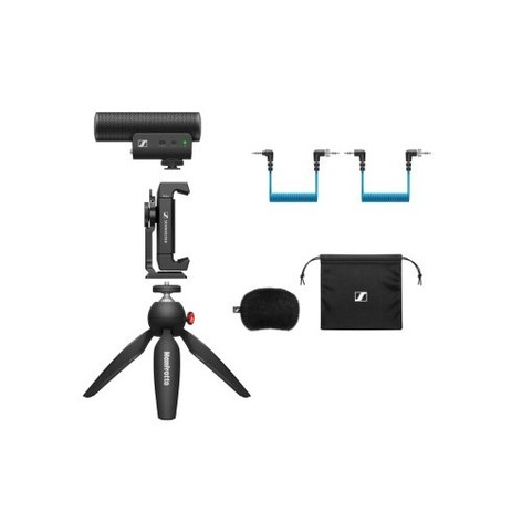 Sennheiser MKE400-MOBILE-KIT MKE 400 Shotgun Mic With PIXI Tripod, Smartphone Clamp