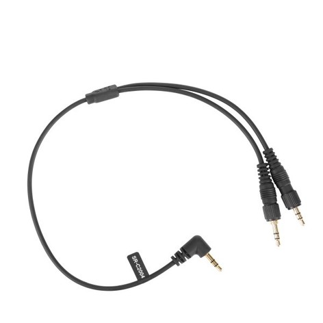 Saramonic SR-C2004 Dual Locking 3.5mm To Single Right-Angle 3.5mm Y Cable