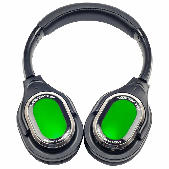 VocoPro SILENTDISCO-350 (3) 3-Channel Wireless Transmitters, (50) LED Headphones