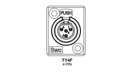 Switchcraft TY4F 4-pin Mini XLRF TY Series Panel Mount Connector