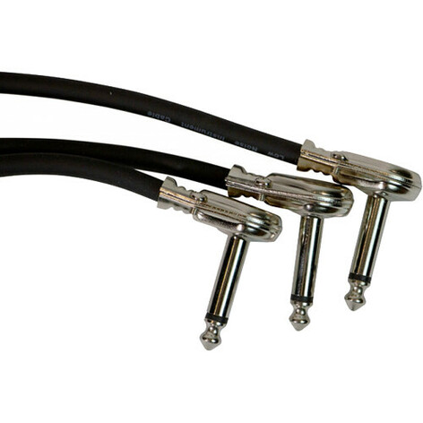 On-Stage PC506B-3PK 6" Patch Cable W/ Pancake Connectors, 3 Pack