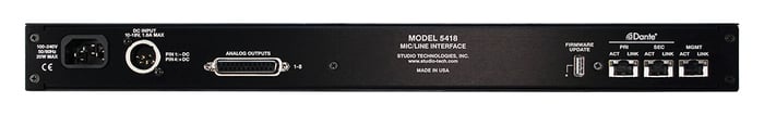 Studio Technologies Model 5418 Mic/Line Input And Output Interface