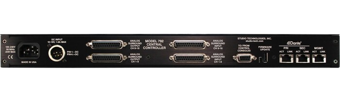 Studio Technologies MODEL-792/793 StudioComm For Dante® Model 792 Central Controller And Model