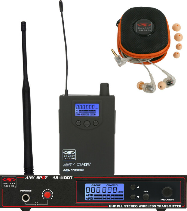Galaxy Audio AS-1110-RST-01 [Restock Item] UHF Wireless In-Ear Monitor System With EB-10 Ear Buds