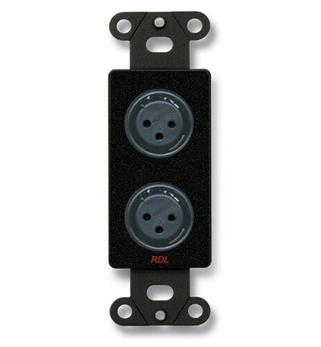 RDL DB-XLR2F Dual XLR 3-pin Female Jacks On D Plate, Euroblock Connectors, Black
