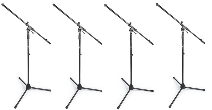 Vu MST100-30B-FOUR-K Mic Stand, Single Point Adjustable Boom 4-Pack