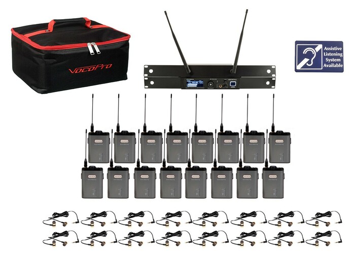 VocoPro IEM-ASSIST-16-EXTEND 16-Receiver Wireless Assistive Listening System