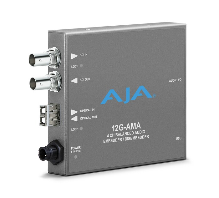 AJA 12G-AMA-TR 4-Channel Analog Balanced Audio Embedder/Disembedder Mini-Co